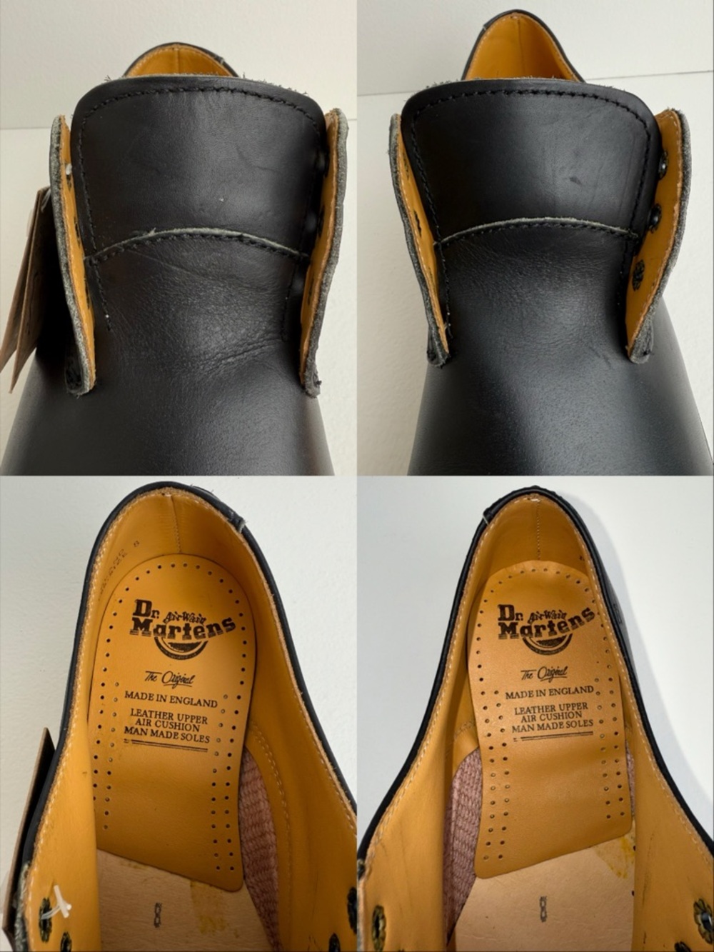 Vintage Dr. Martens England Black Greasy Leather Gibson Oxfords UK 8 - Picture 14 of 16